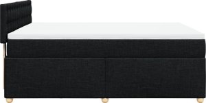 vidaXL vidaXL Łóżko kontynentalne z materacem, czarne, tkanina 160x200 cm 7