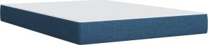 vidaXL vidaXL Łóżko kontynentalne z materacem, niebieskie, tkanina, 160x200cm 10