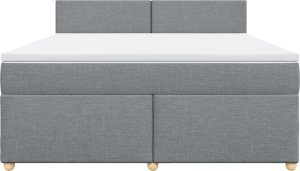 vidaXL vidaXL Łóżko kontynentalne z materacem, jasnoszare, tkanina, 180x200cm 6