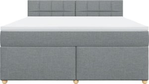 vidaXL vidaXL Łóżko kontynentalne z materacem, jasnoszare, tkanina, 180x200cm 6