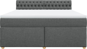 vidaXL vidaXL Łóżko kontynentalne z materacem, ciemnoszara tkanina 180x200 cm 6