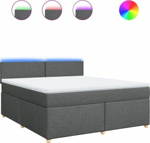 vidaXL vidaXL Łóżko kontynentalne z materacem, ciemnoszara tkanina 180x200 cm 2