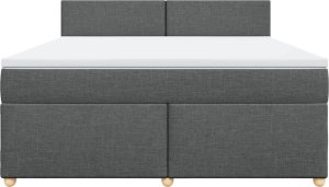 vidaXL vidaXL Łóżko kontynentalne z materacem, ciemnoszara tkanina 180x200 cm 6