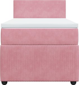 vidaXL vidaXL Łóżko kontynentalne z materacem, różowe, aksamit, 80x200 cm 6