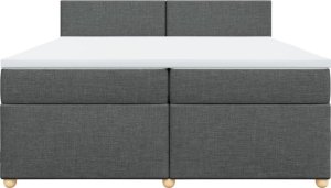 vidaXL vidaXL Łóżko kontynentalne z materacem, ciemnoszara tkanina 200x200 cm 6