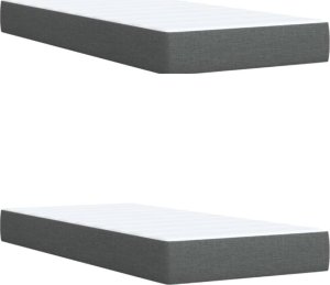 vidaXL vidaXL Łóżko kontynentalne z materacem, ciemnoszara tkanina 200x200 cm 10