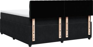 vidaXL vidaXL Łóżko kontynentalne z materacem, czarne, 180x200 cm, aksamit 8