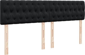 vidaXL vidaXL Łóżko kontynentalne z materacem, czarne, 180x200 cm, aksamit 9