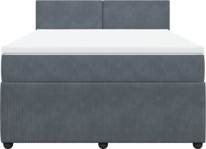 vidaXL vidaXL Łóżko kontynentalne z materacem, ciemnoszare, 160x200cm aksamit 6