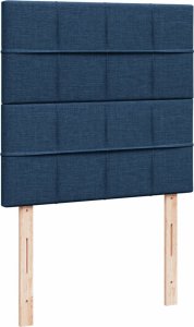 vidaXL Łóżko kontynentalne z materacem, niebieskie, tkanina, 80x200 cm 8