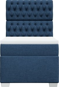 vidaXL Łóżko kontynentalne z materacem, niebieskie, tkanina, 80x200 cm 4