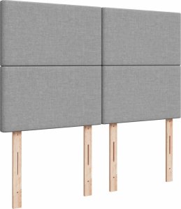 vidaXL vidaXL Łóżko kontynentalne z materacem, jasnoszare, tkanina, 140x190cm 8