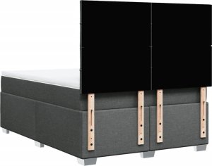 vidaXL Łóżko kontynentalne z materacem, ciemnoszara tkanina 140x190 cm 10