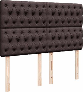 vidaXL Łóżko kontynentalne z materacem, brązowe, tkanina, 140x190 cm 8