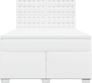 vidaXL Łóżko kontynentalne z materacem białe 140x190 cm 4