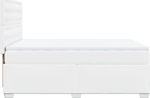 vidaXL Łóżko kontynentalne z materacem białe 140x190 cm 9