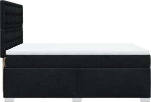 vidaXL Łóżko kontynentalne z materacem, czarne, tkanina, 140x190 cm 9