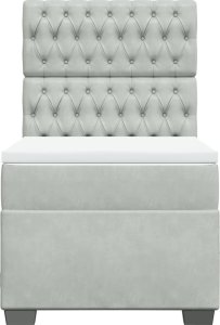 vidaXL Łóżko kontynentalne z materacem, jasnoszare, aksamit, 80x200 cm 4