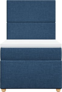 vidaXL Łóżko kontynentalne z materacem, niebieskie, tkanina, 80x200 cm 4