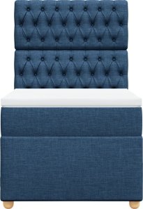 vidaXL Łóżko kontynentalne z materacem, niebieskie, tkanina, 80x200 cm 4