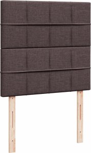 vidaXL Łóżko kontynentalne z materacem, brązowe, tkanina, 100x200 cm 7