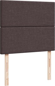 vidaXL Łóżko kontynentalne z materacem, brązowe, tkanina, 120x200 cm 7