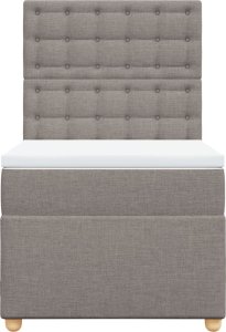 vidaXL vidaXL Łóżko kontynentalne z materacem, taupe, tkanina, 100x200 cm 4