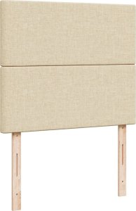 vidaXL Łóżko kontynentalne z materacem, kremowe, tkanina, 120x200 cm 7