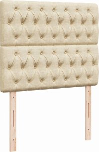 vidaXL Łóżko kontynentalne z materacem, kremowe, tkanina, 120x200 cm 7