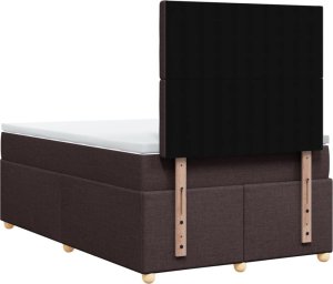 vidaXL Łóżko kontynentalne z materacem, brązowe, tkanina, 120x200 cm 6