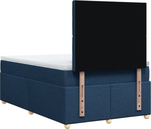 vidaXL Łóżko kontynentalne z materacem, niebieskie, tkanina 120x200 cm 6