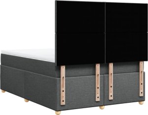 vidaXL Łóżko kontynentalne z materacem, ciemnoszara tkanina 140x190 cm 6