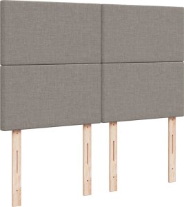 vidaXL Łóżko kontynentalne z materacem, taupe, tkanina, 140x200 cm 7