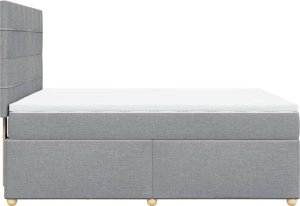 vidaXL Łóżko kontynentalne z materacem, jasnoszare, tkanina, 140x190cm 5