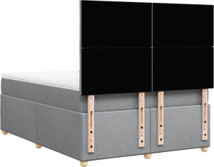 vidaXL Łóżko kontynentalne z materacem, jasnoszare, tkanina, 140x190cm 6