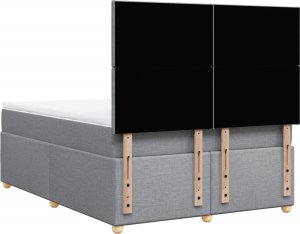 vidaXL Łóżko kontynentalne z materacem, jasnoszare 140x200 cm, tkanina 6