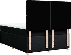 vidaXL Łóżko kontynentalne z materacem, czarne, tkanina 140x200 cm 6