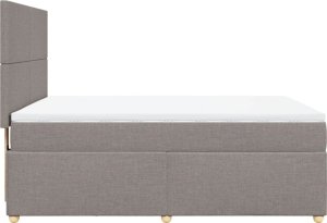 vidaXL Łóżko kontynentalne z materacem, taupe, tkanina, 160x200 cm 5
