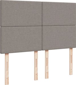 vidaXL Łóżko kontynentalne z materacem, taupe, tkanina, 160x200 cm 7
