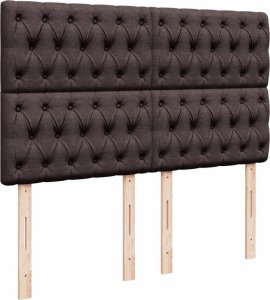 vidaXL Łóżko kontynentalne z materacem, brązowe, tkanina, 160x200 cm 7