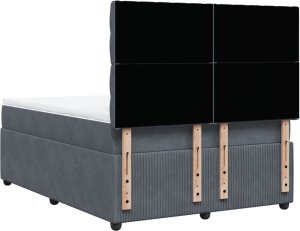 vidaXL Łóżko kontynentalne z materacem, ciemnoszare, 140x200cm aksamit 6