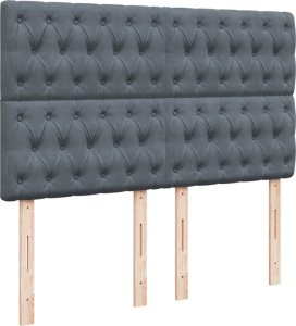 vidaXL Łóżko kontynentalne z materacem, ciemnoszare, 140x200cm aksamit 7