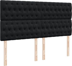 vidaXL Łóżko kontynentalne z materacem, czarne, 180x200 cm, aksamit 7