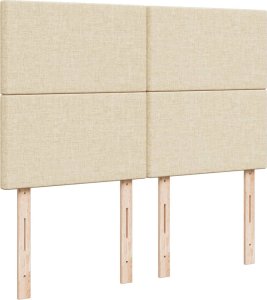 vidaXL vidaXL Łóżko kontynentalne z materacem, kremowe, tkanina, 140x190 cm 9