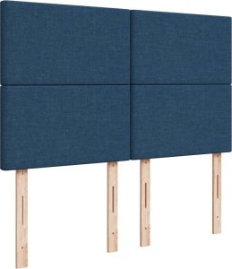 vidaXL vidaXL Łóżko kontynentalne z materacem, niebieskie, tkanina 140x190 cm 7