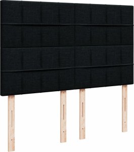 vidaXL vidaXL Łóżko kontynentalne z materacem, czarne, tkanina, 140x190 cm 7