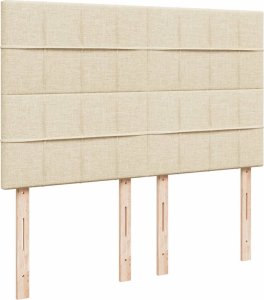 vidaXL vidaXL Łóżko kontynentalne z materacem, kremowe, tkanina, 140x190 cm 7