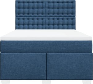 vidaXL vidaXL Łóżko kontynentalne z materacem, niebieskie, tkanina 140x190 cm 6