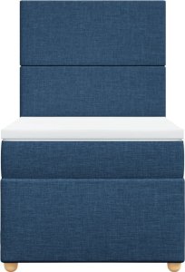 vidaXL vidaXL Łóżko kontynentalne z materacem, niebieskie, tkanina, 80x200 cm 6