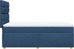 vidaXL vidaXL Łóżko kontynentalne z materacem, niebieskie, tkanina, 80x200 cm 7